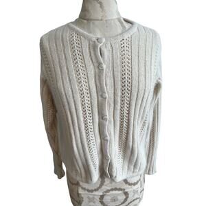 Vintage Reference Point Angora Wool Blend Button Up Cardigan Large